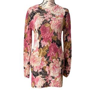 Minkpink Pink Floral Sweater Dress in Size XS